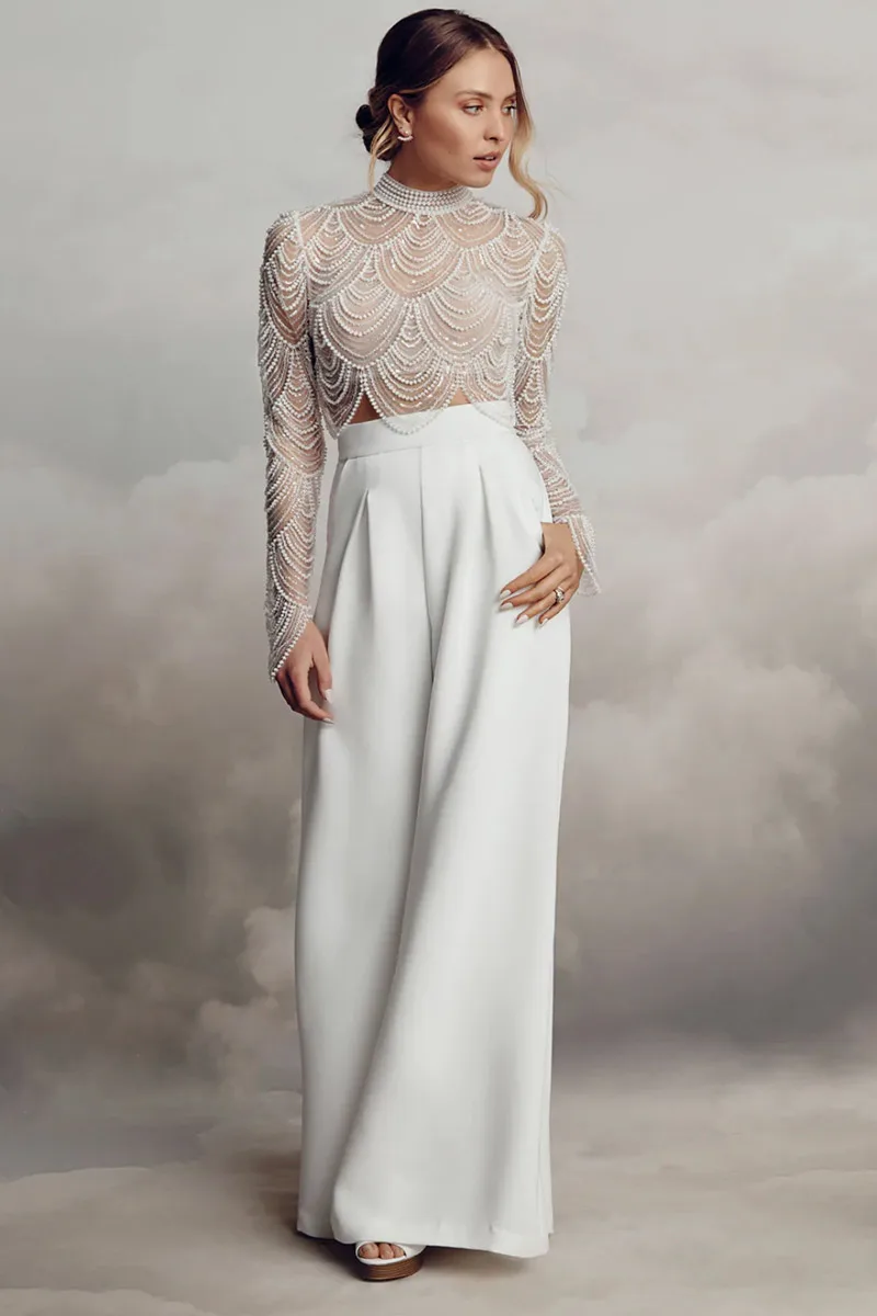 Abito da sposa Alexis Trousers — Catherine Deane, dettaglio 3