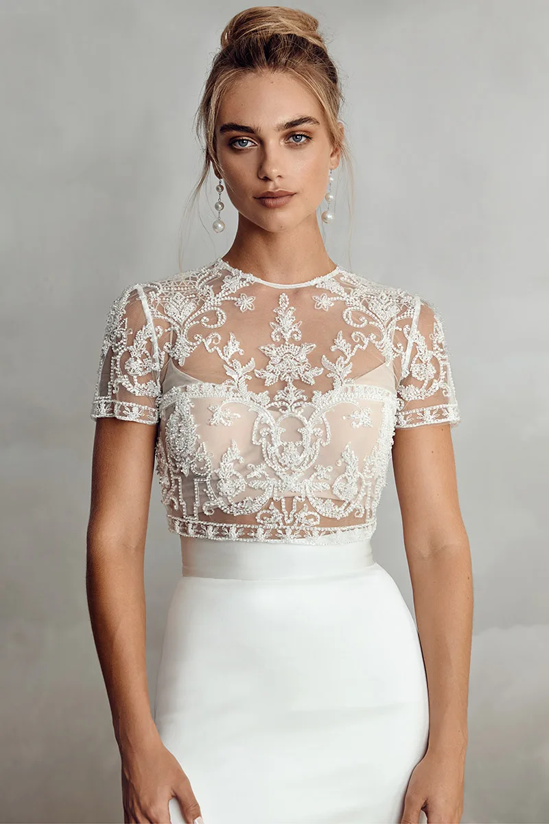 Abito da sposa Diora topper — Catherine Deane, dettaglio 3