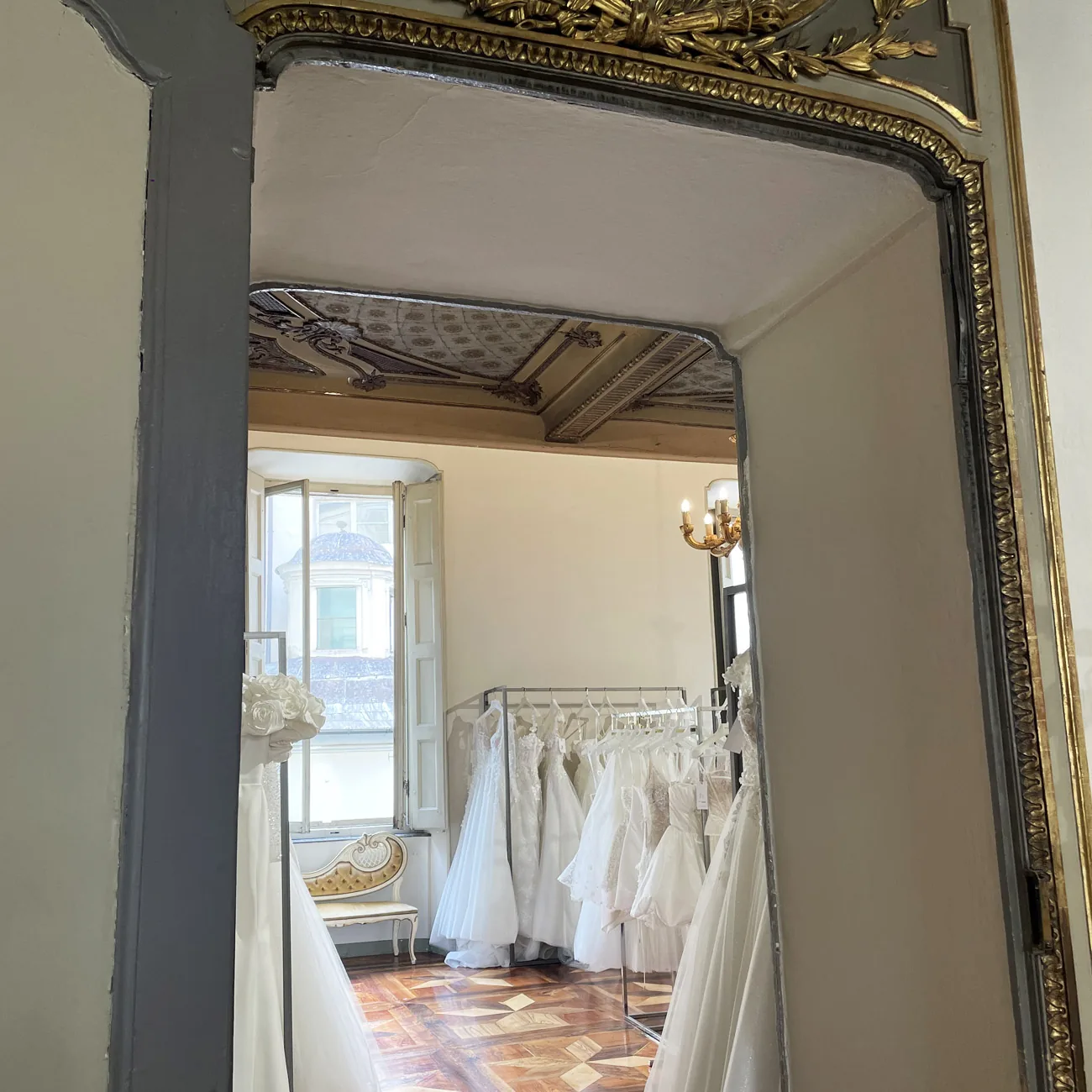 Interni dell’atelier sposa al piano nobile di Palazzo Rignon, Torino