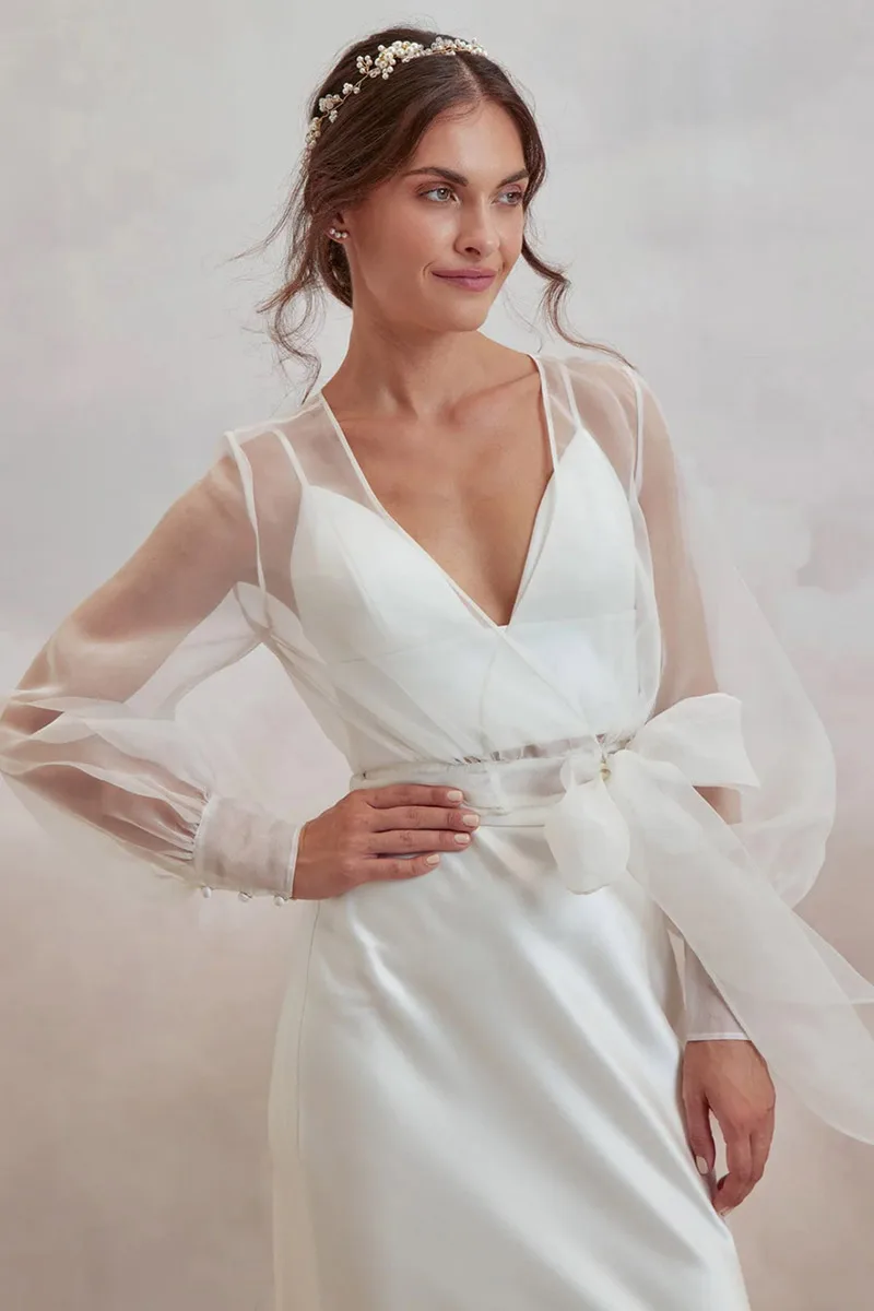 Abito da sposa Bennington wrap top — Catherine Deane